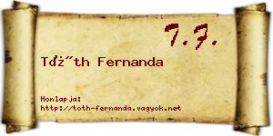 Tóth Fernanda névjegykártya