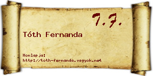 Tóth Fernanda névjegykártya